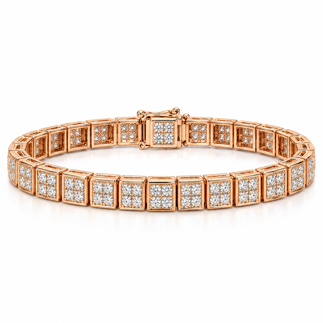 Square Cluster Link Bracelet