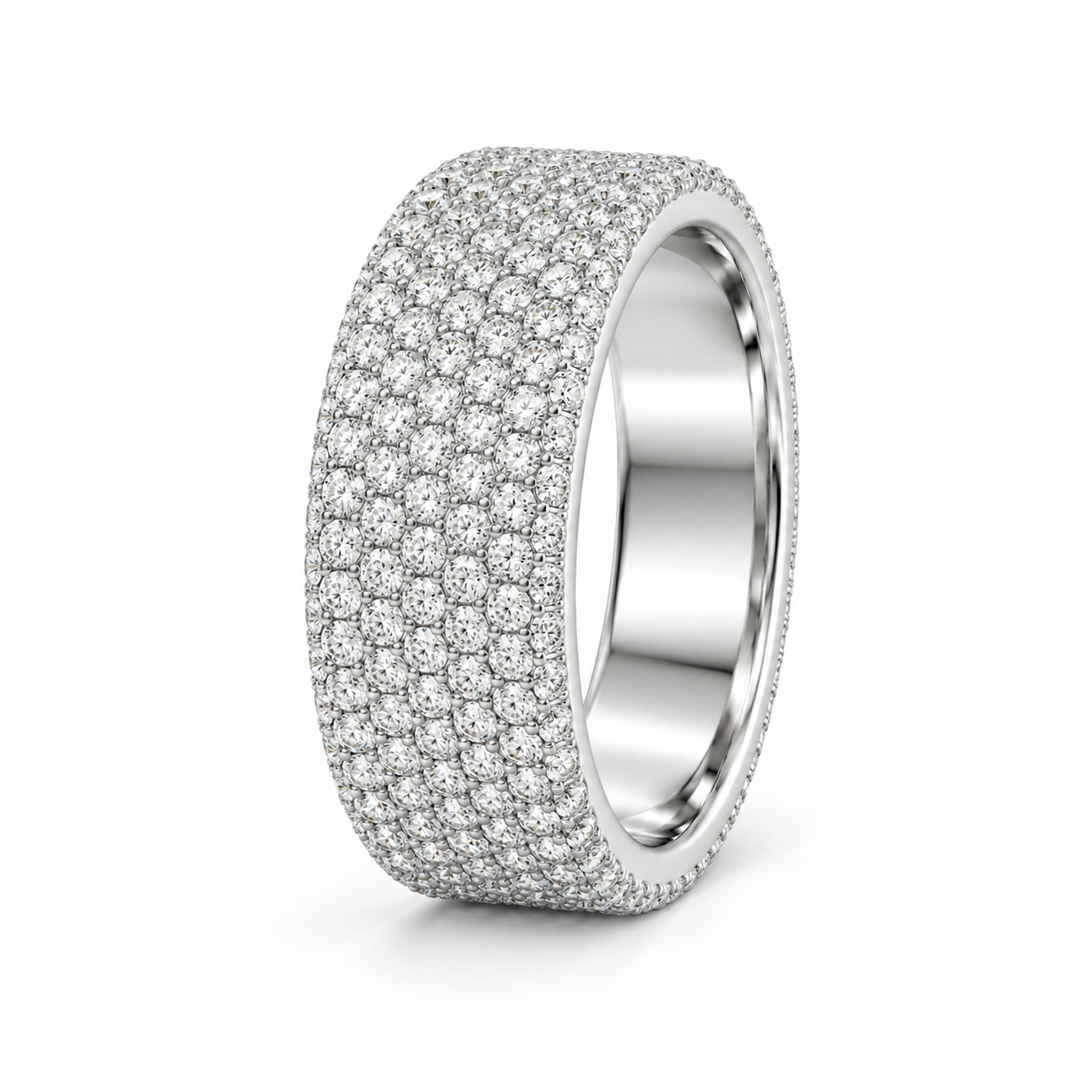 Men’s Brushed Finish Pavé Edge Wedding Band Ring