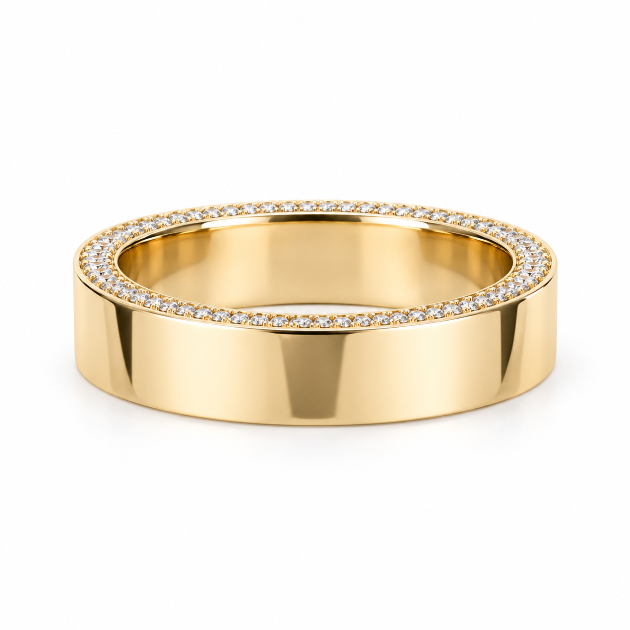 Men’s Geometric Openwork Round-Cut Statement Band Ring