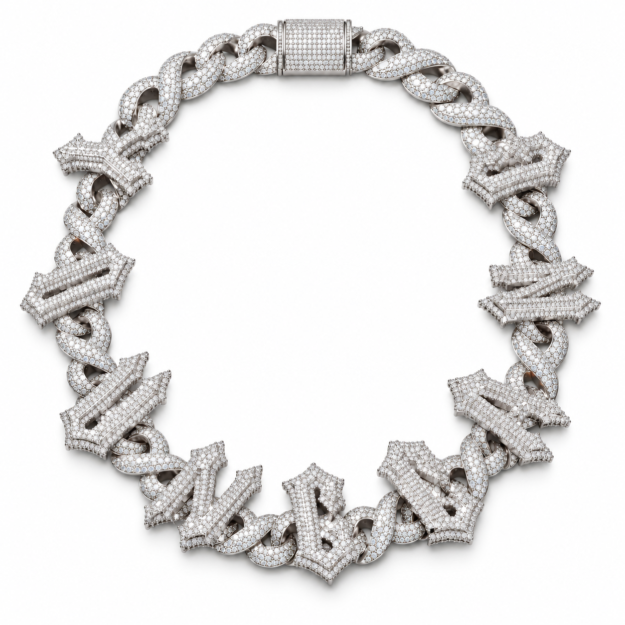 Custom Iced Out  Letter Cuban Link Necklace
