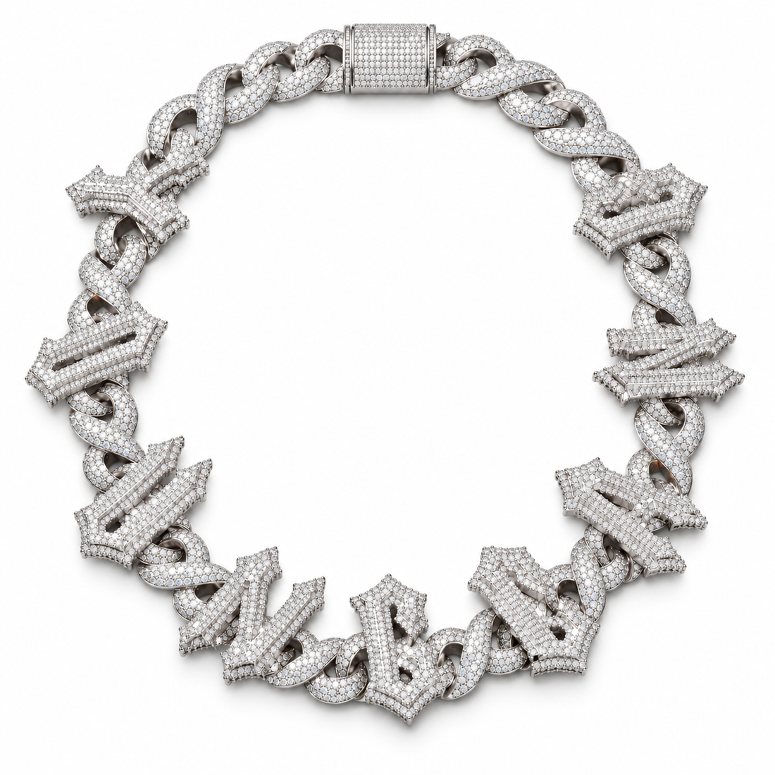 Custom Iced Out  Letter Cuban Link Necklace