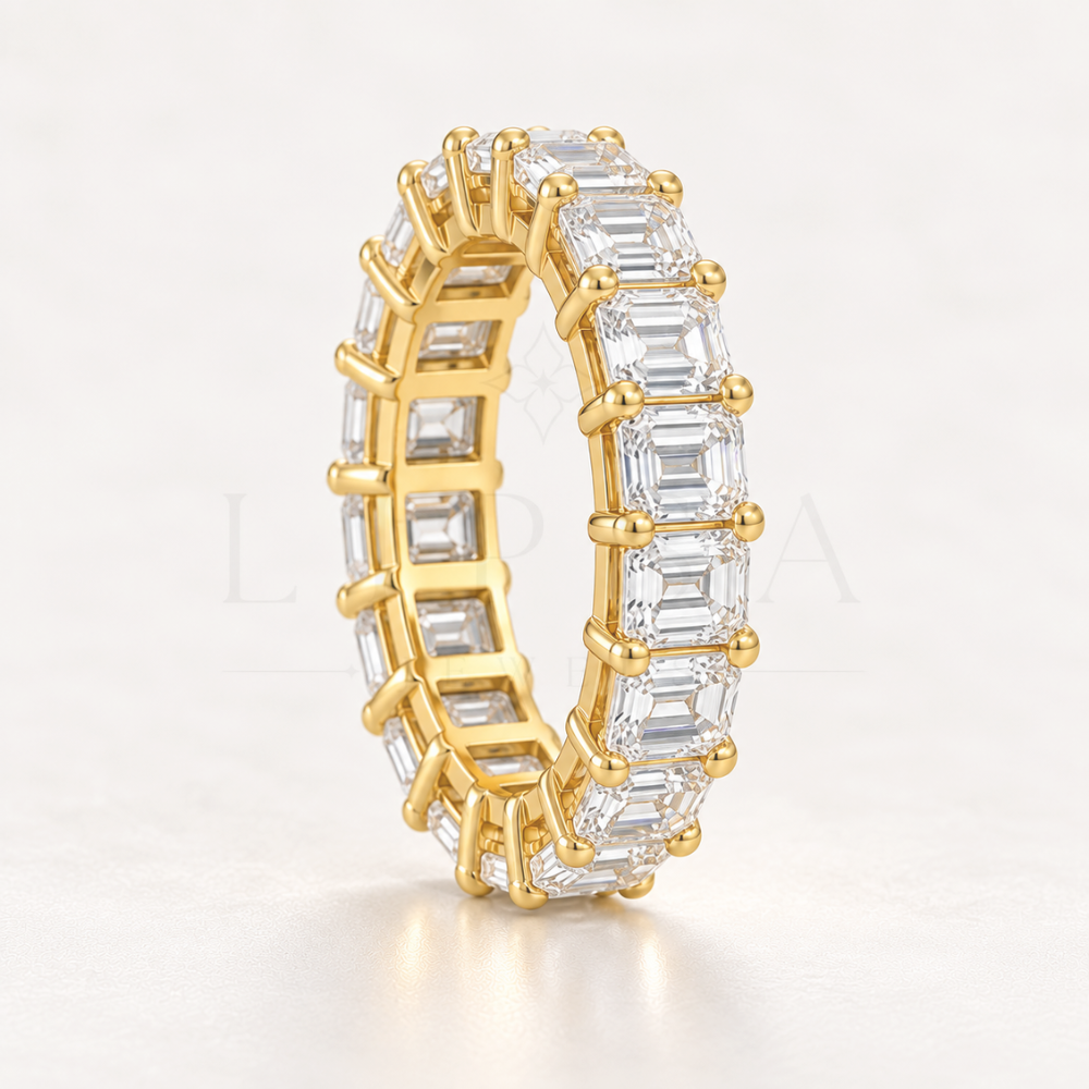 Emerald Cut Full Eternity Band Ring