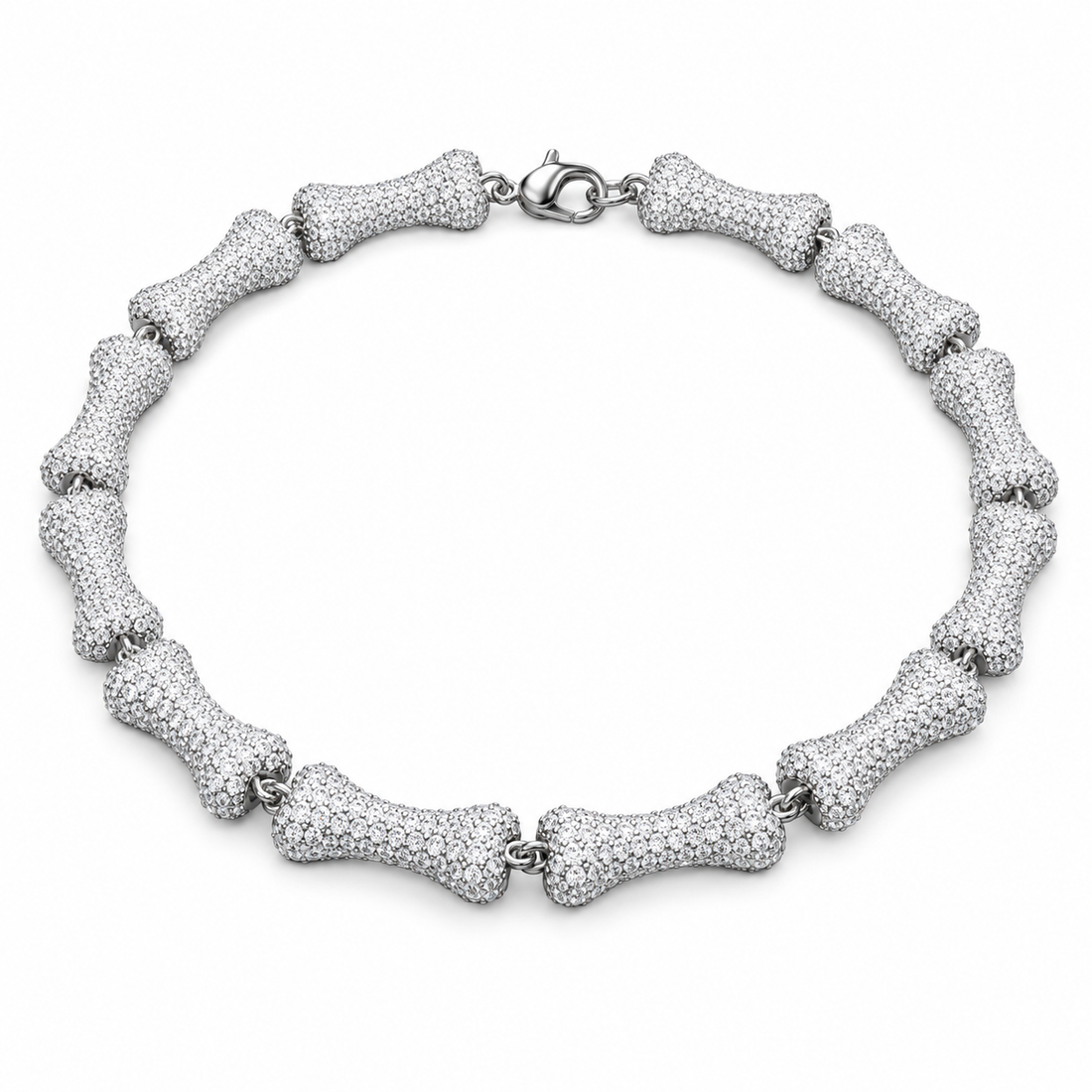 Custom Iced Out Bone Link Necklace