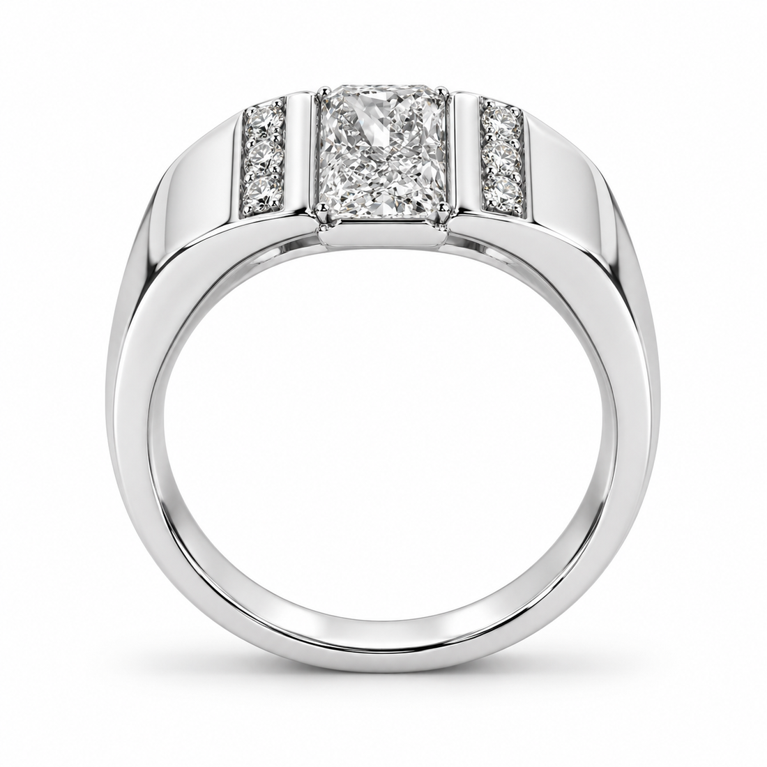 Men’s Triple-Row Round-Cut Statement Band Ring