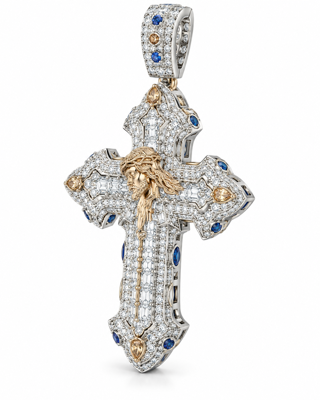 Custom Iced Out Jesus Cross Pendant | Made to Order