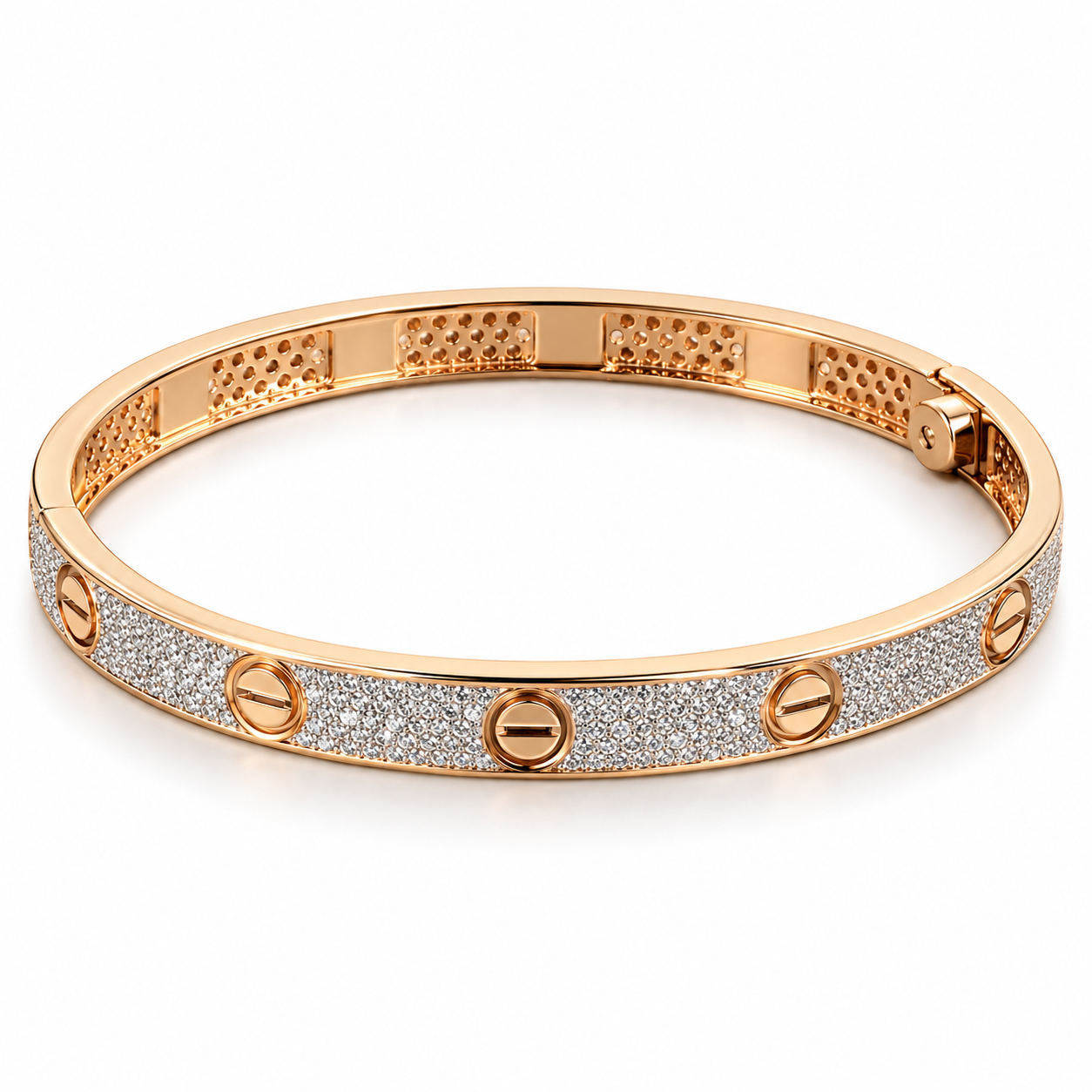 Pavé Screw Motif Bangle Bracelet