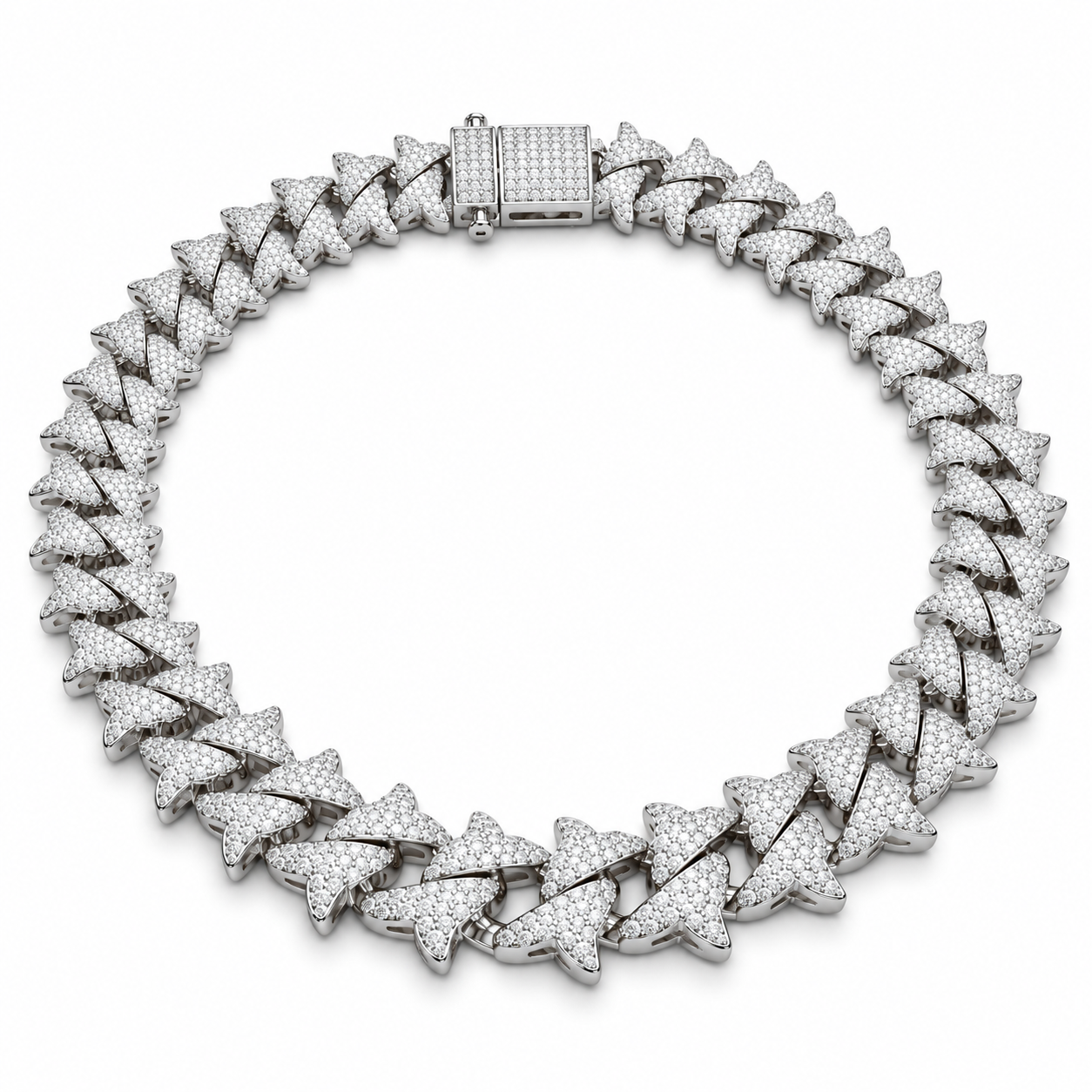 Custom Iced Out Spiked Cuban Link Chain Necklace