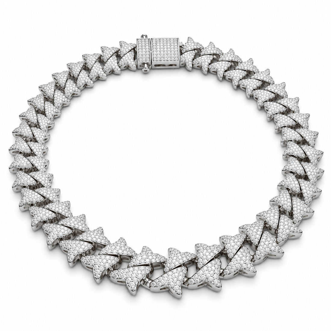 Custom Iced Out Spiked Cuban Link Chain Necklace