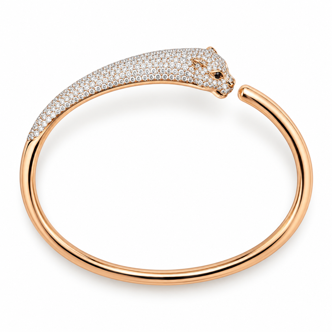 Pavé Jaguar Head Open Cuff Bracelet