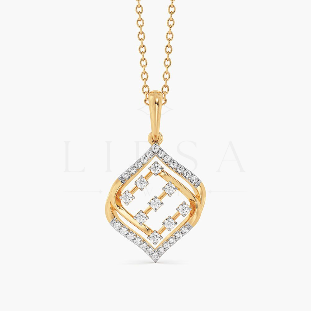 Geometric Diamond Rhombus Pendant
