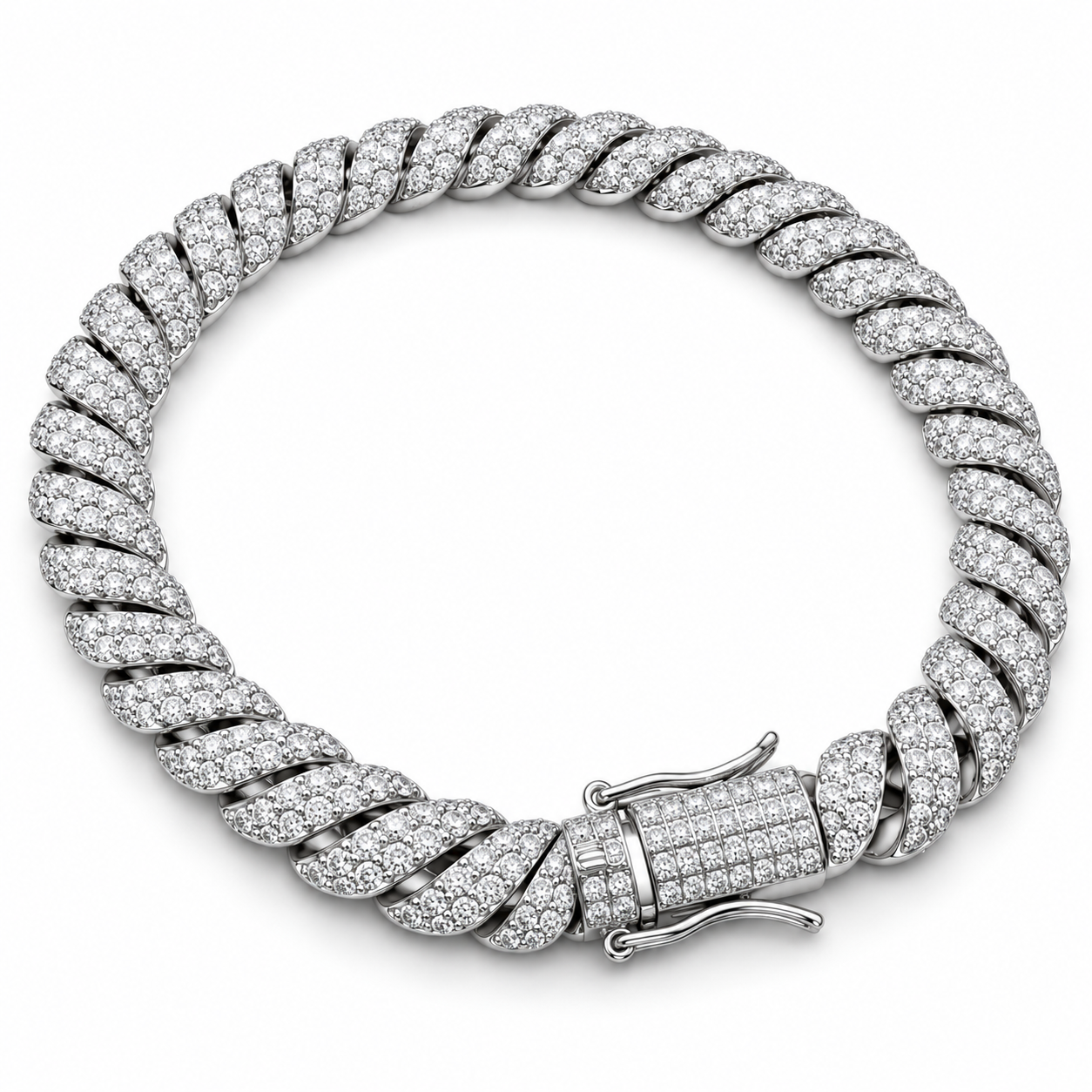 Custom Iced Out Twisted Cuban Link Chain Necklace