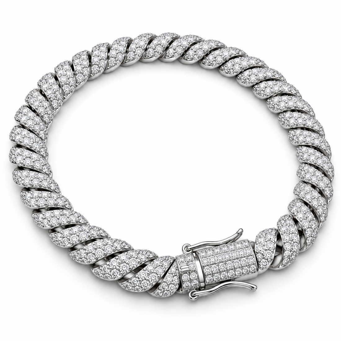 Custom Iced Out Twisted Cuban Link Chain Necklace