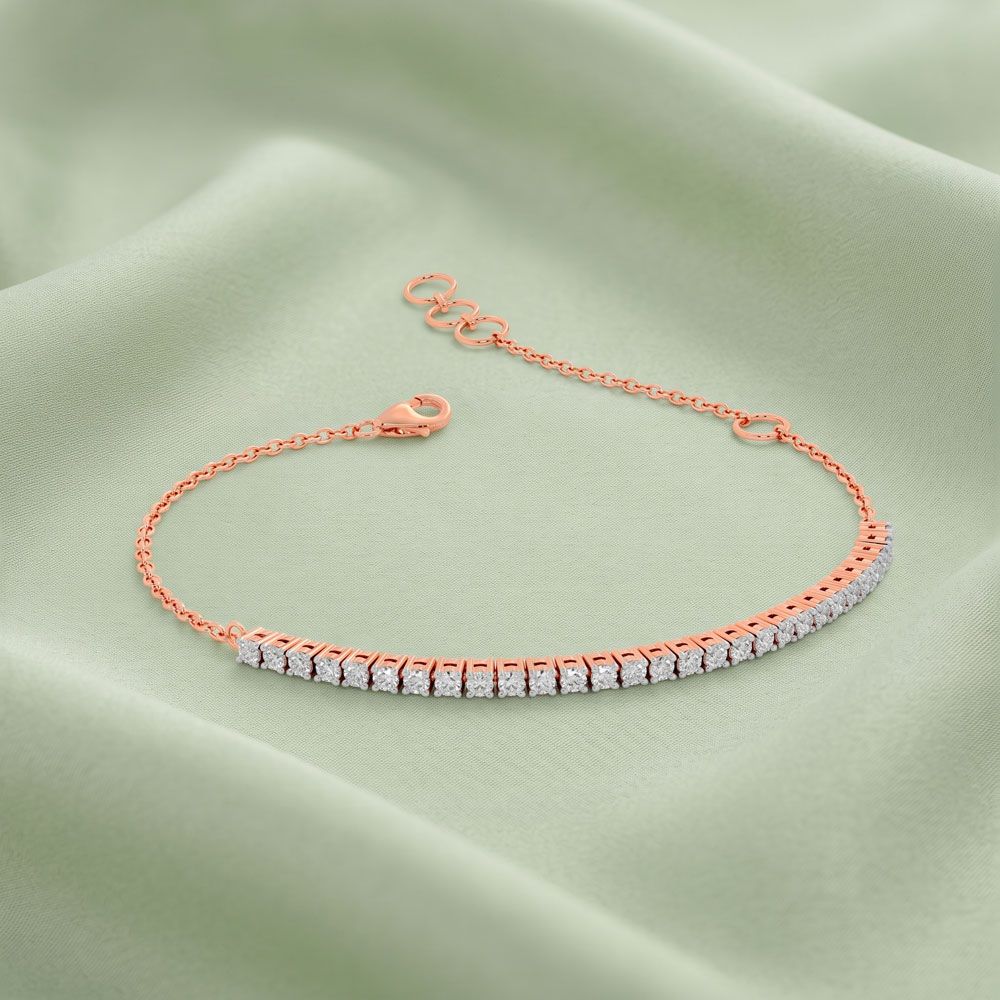 Pavé Tennis Bar Chain Bracelet