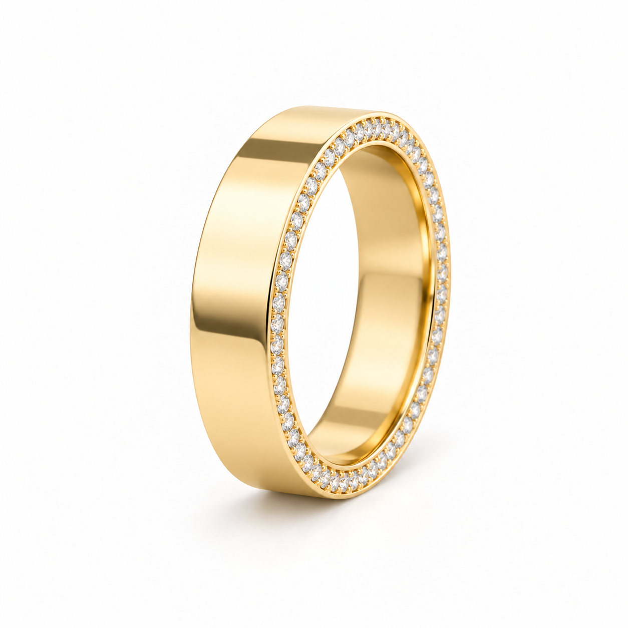 Men’s Geometric Openwork Round-Cut Statement Band Ring