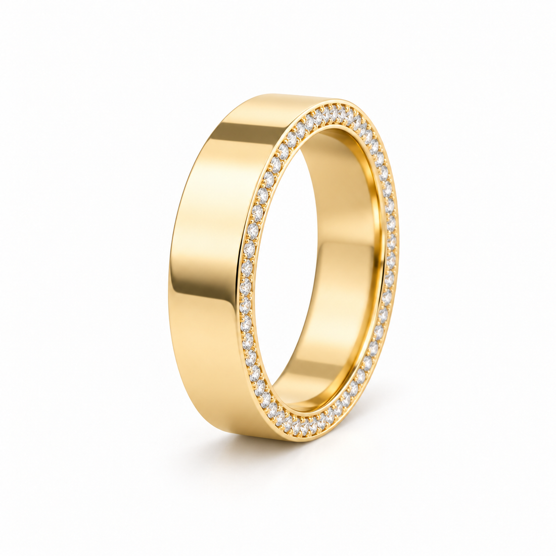 Men’s Geometric Openwork Round-Cut Statement Band Ring