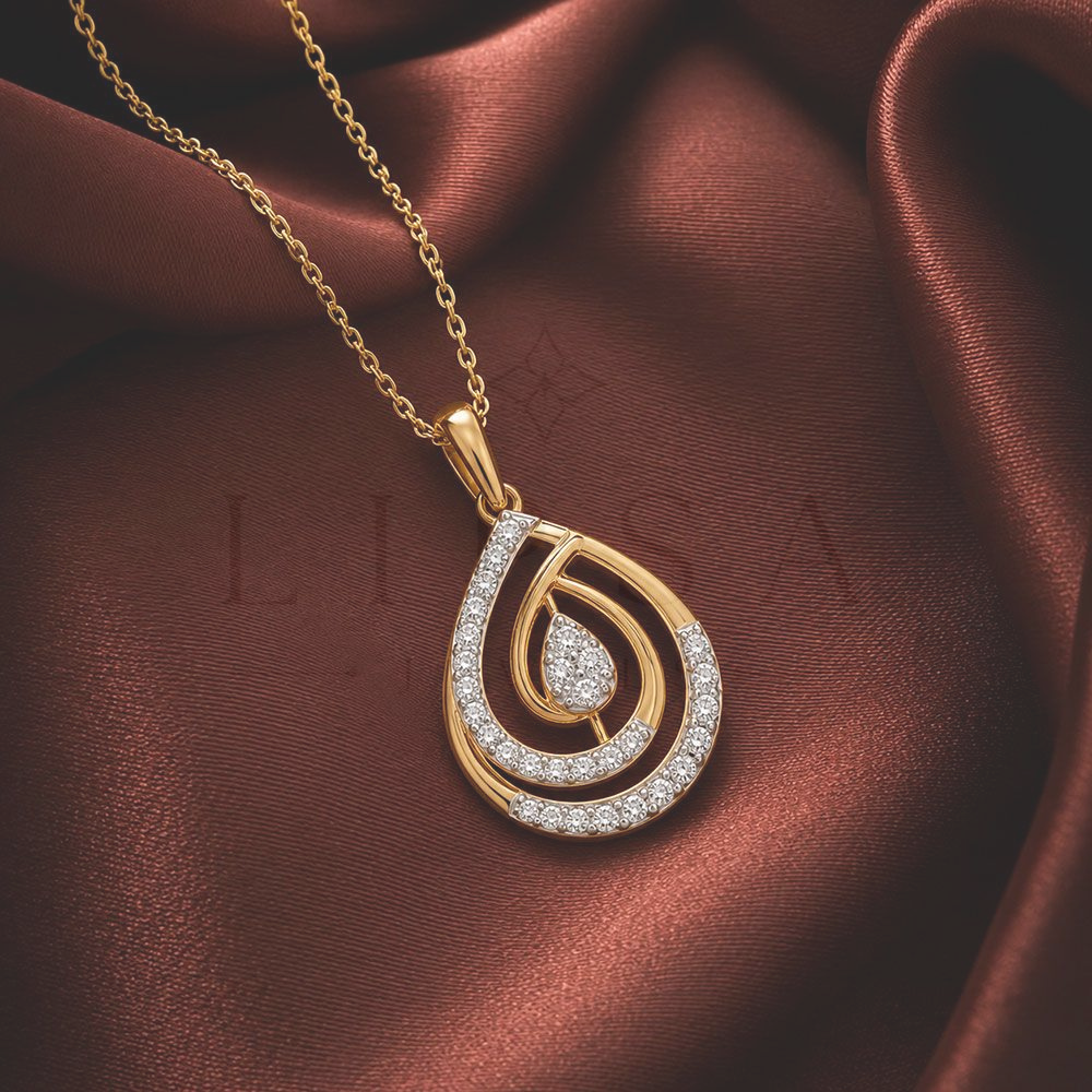 Swirl Teardrop Cluster Pendant