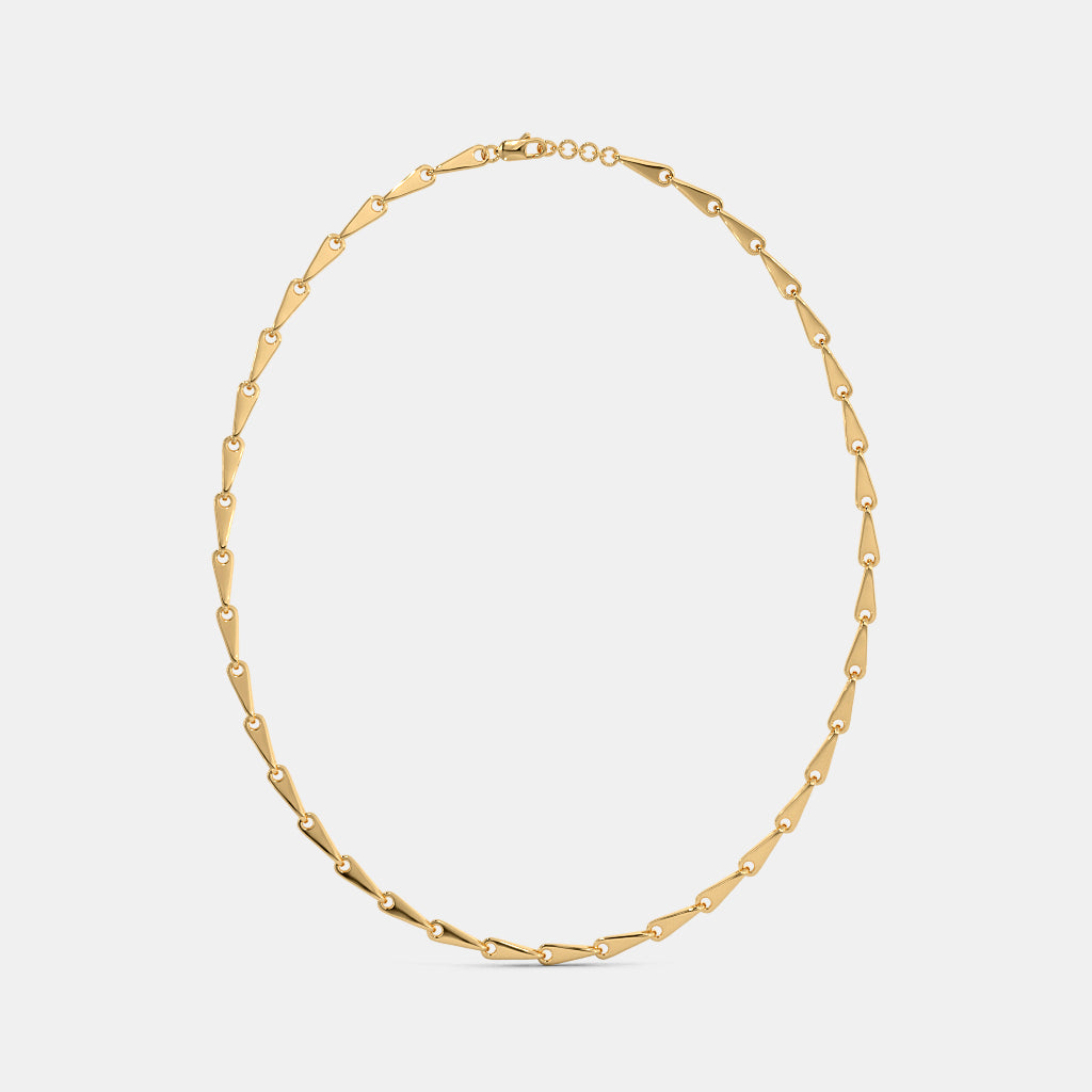 Modern Tapered Teardrop Link Gold Chain