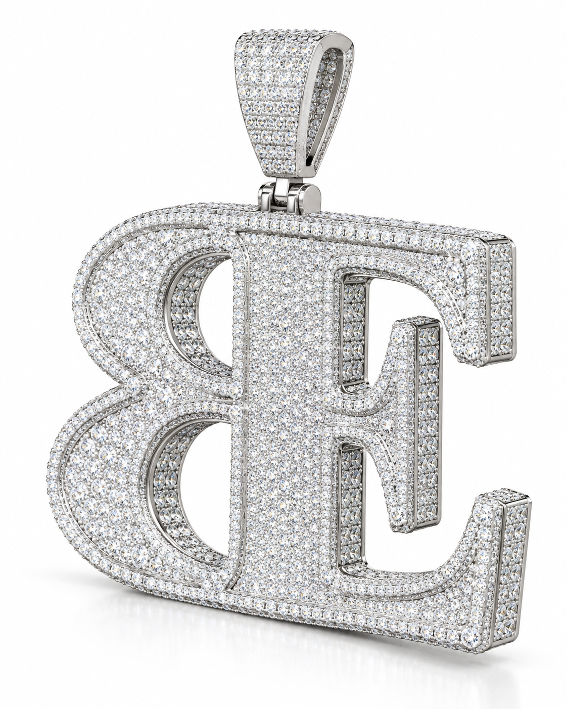 Custom Iced Out Initial Monogram Pendant | Made to Order