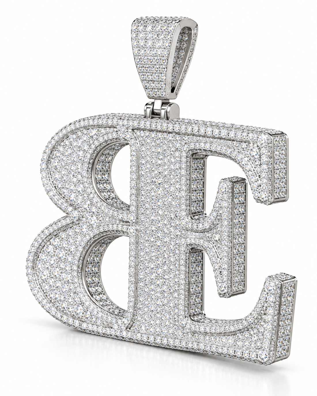 Custom Iced Out Initial Monogram Pendant | Made to Order