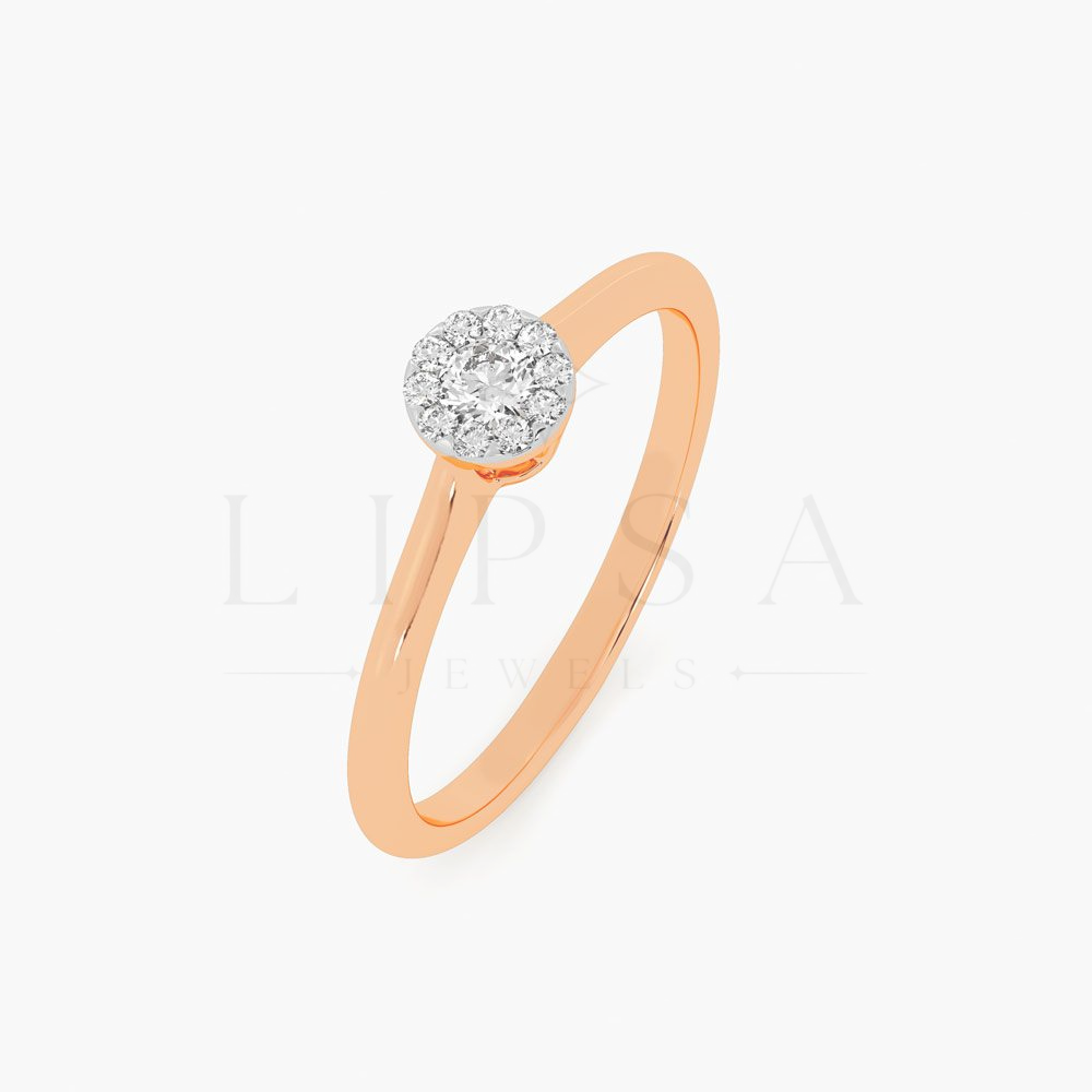 Round Cluster Solitaire Style Ring