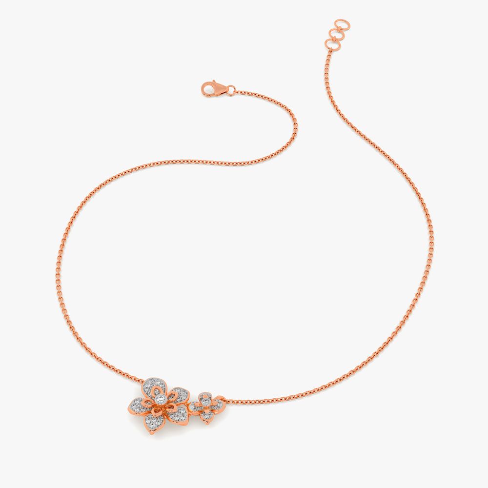 Dual Bloom Floral Bouquet Necklace