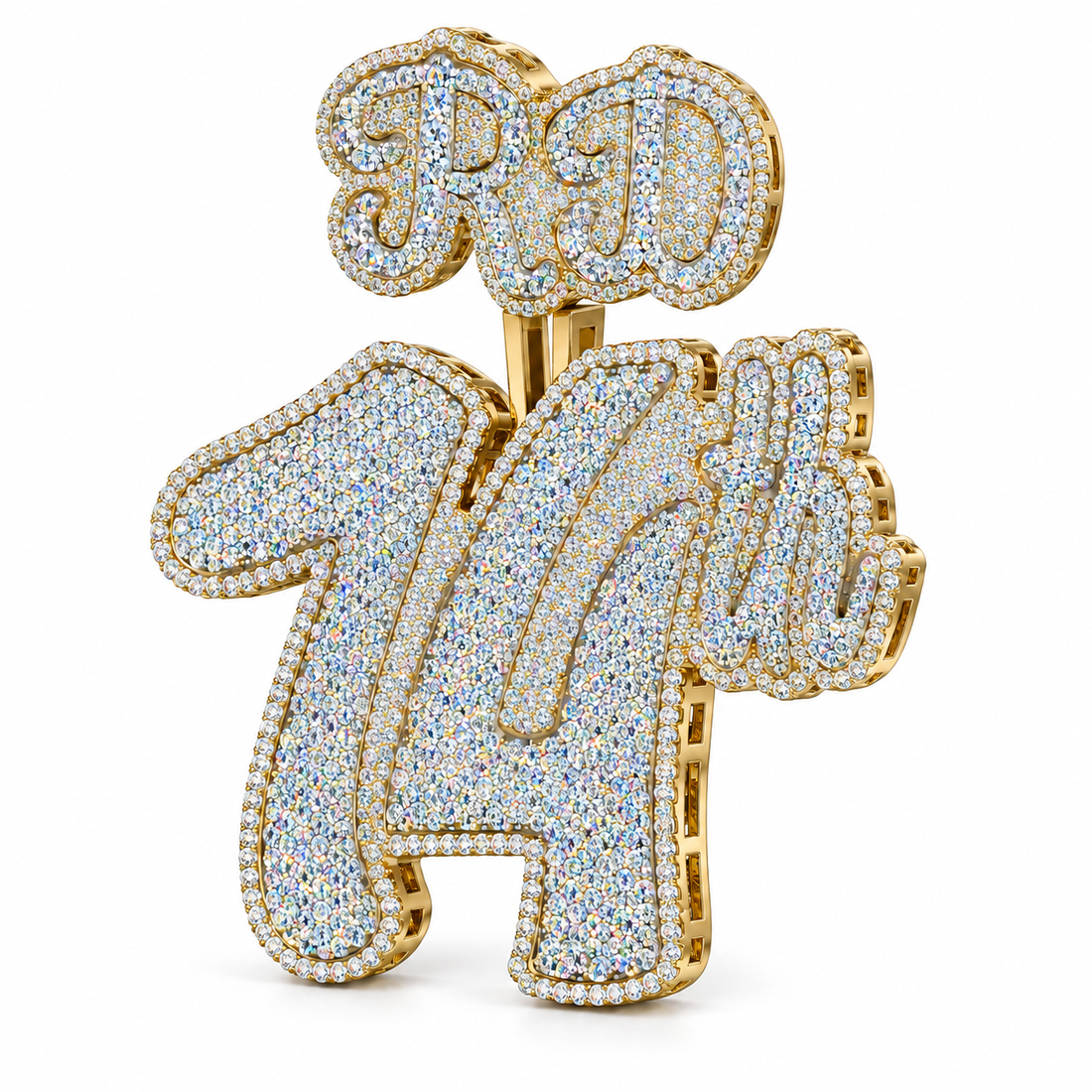 Custom Iced Out Layered Letter Pendant | Made to Order