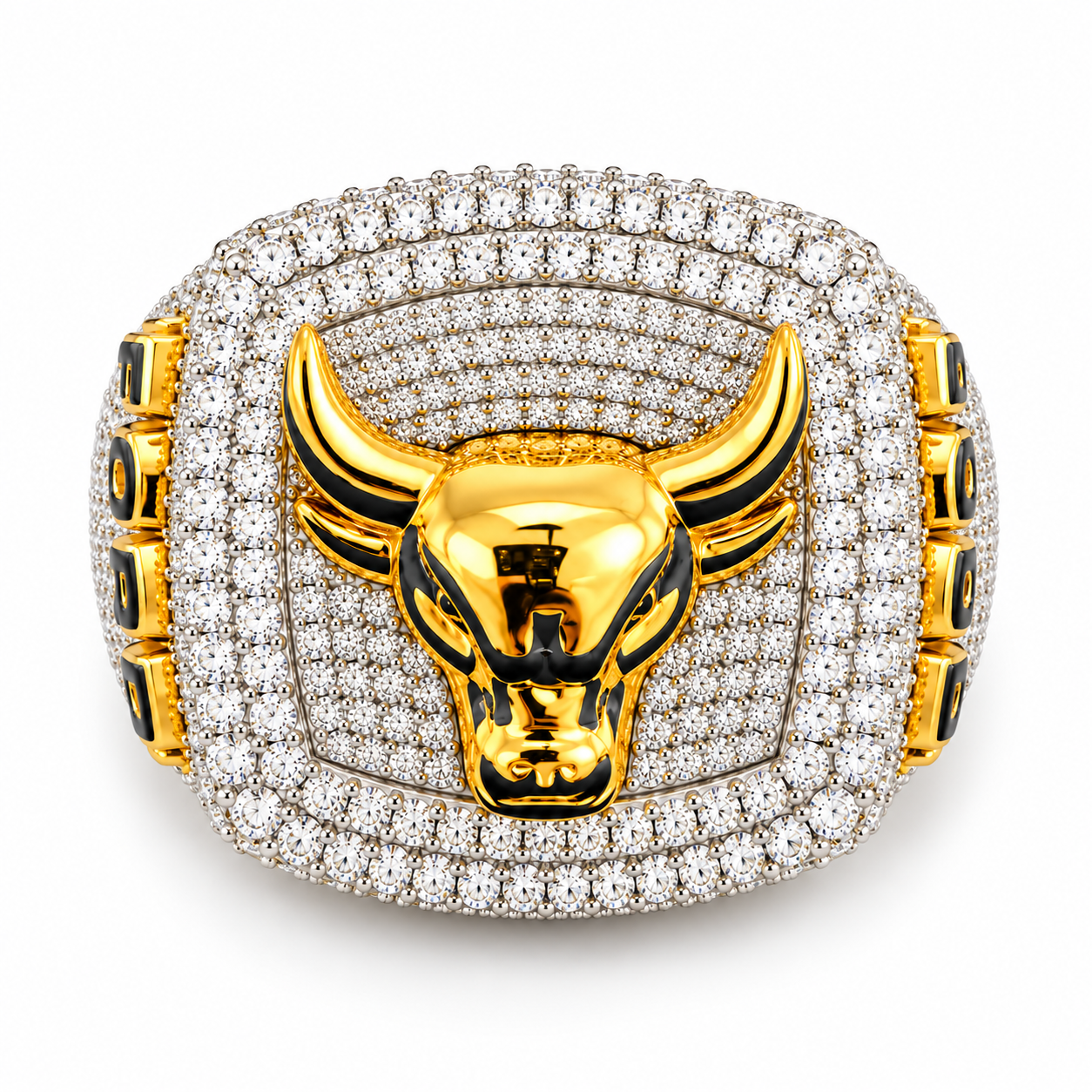Iced Out Bull Head Statement Ring