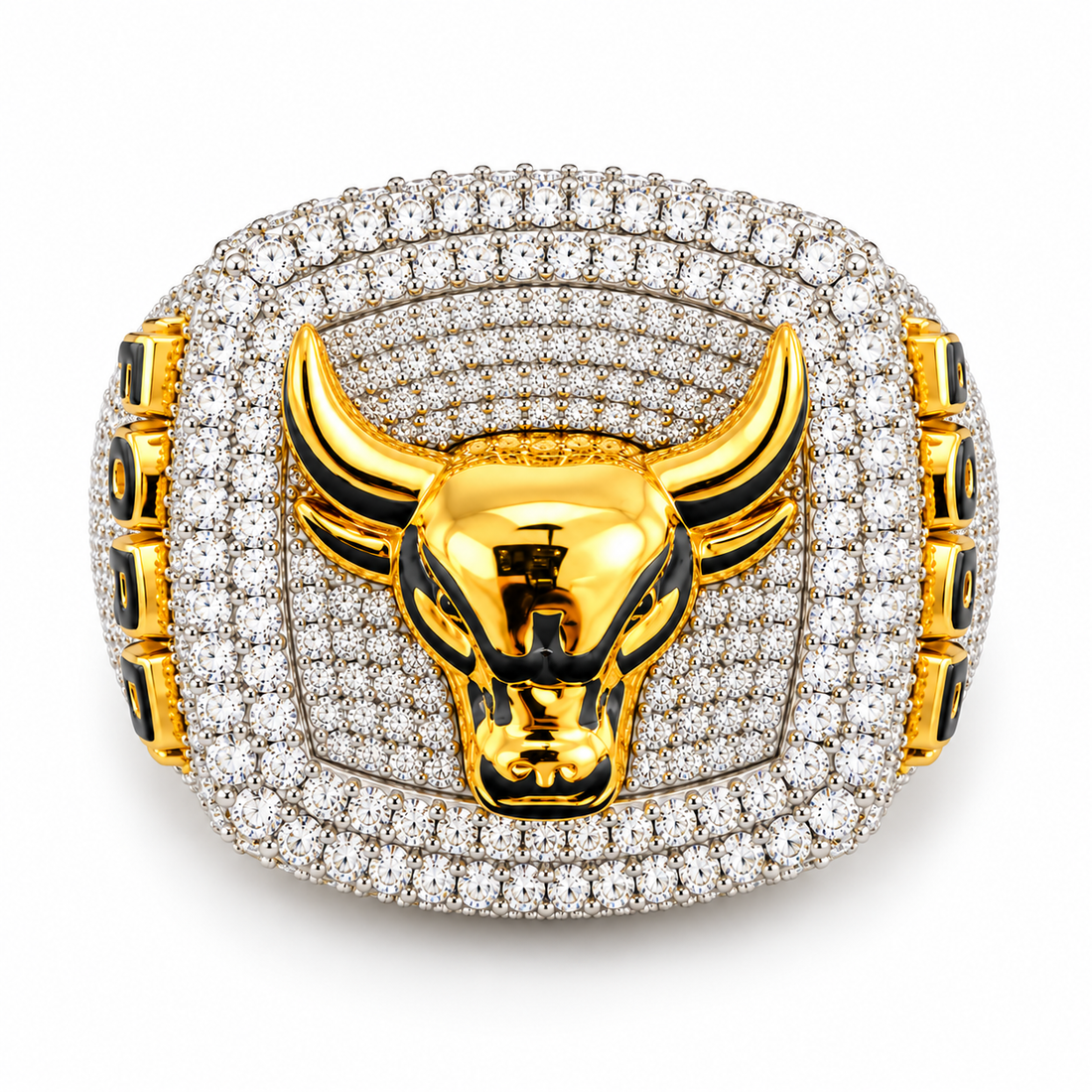 Iced Out Bull Head Statement Ring