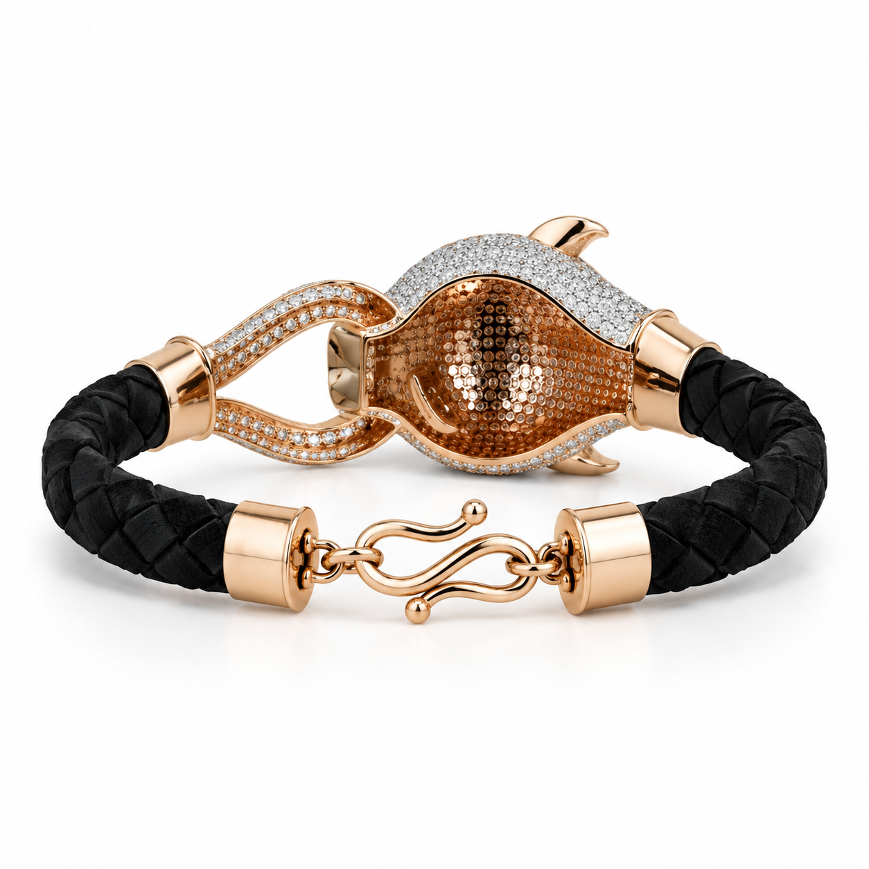Custom Pavé Panther Head Braided Bracelet | Made to Order