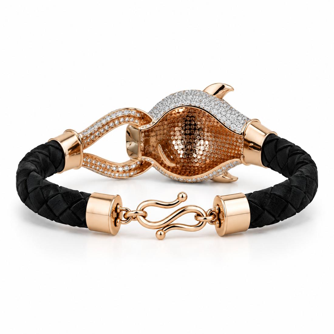 Custom Pavé Panther Head Braided Bracelet | Made to Order
