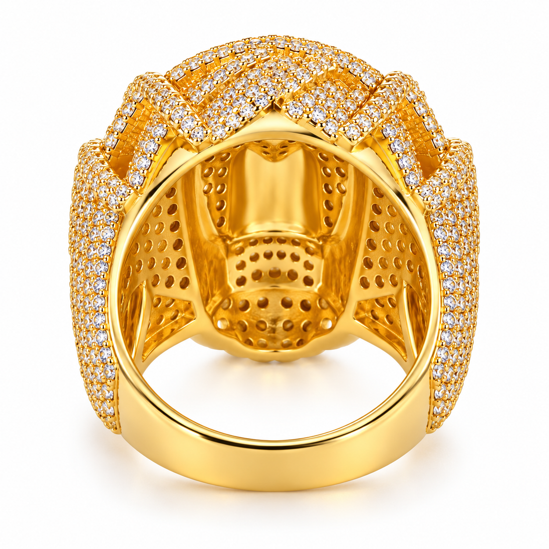 Iced Out Egyptian King Head Statement Ring