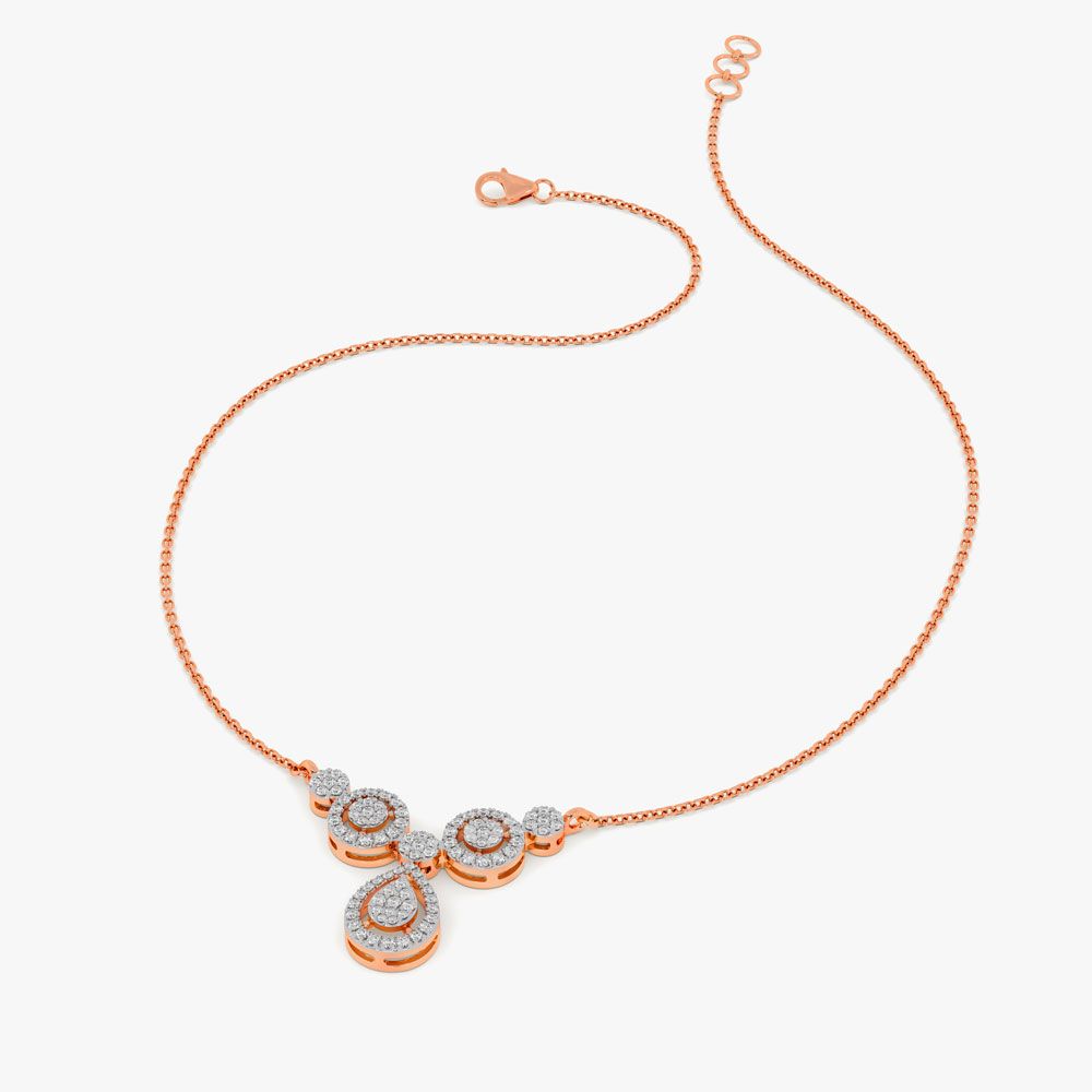 Cluster Circular & Pear Drop Necklace