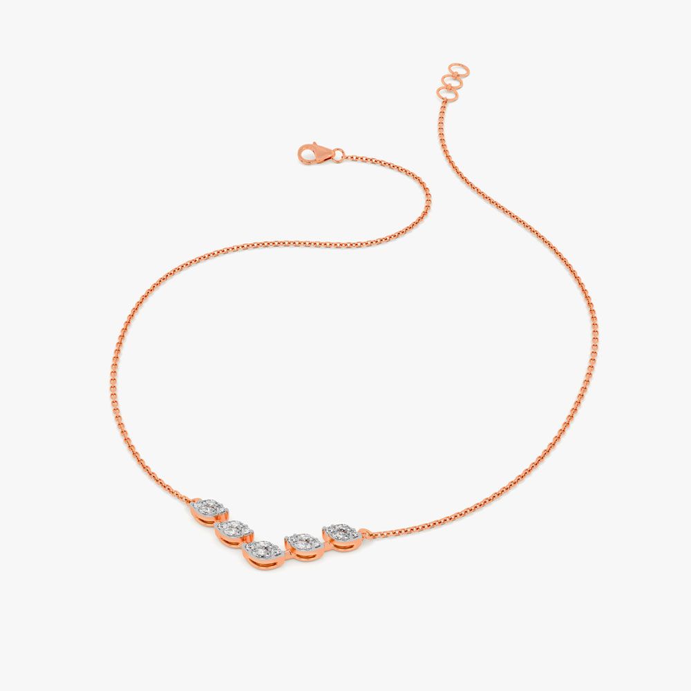 Marquise Chevron Bar Necklace