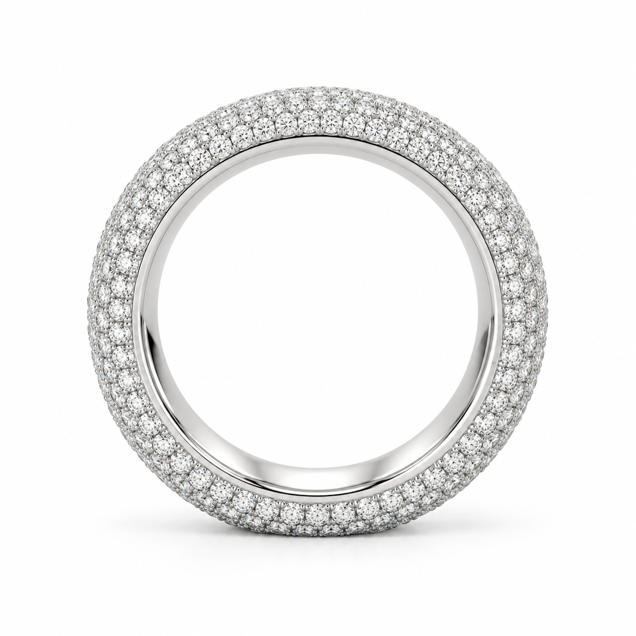 Men’s Brushed Finish Pavé Edge Wedding Band Ring