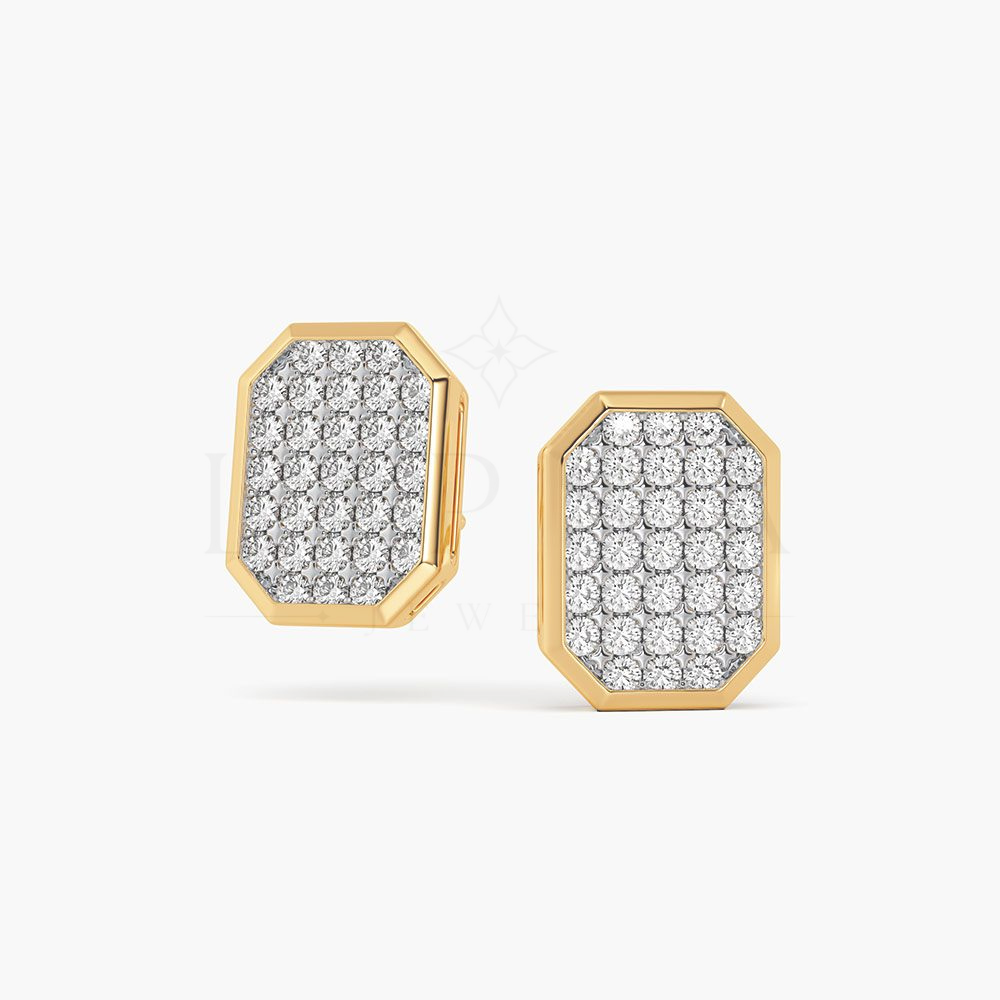Octagon Pavé Cluster Stud Earrings