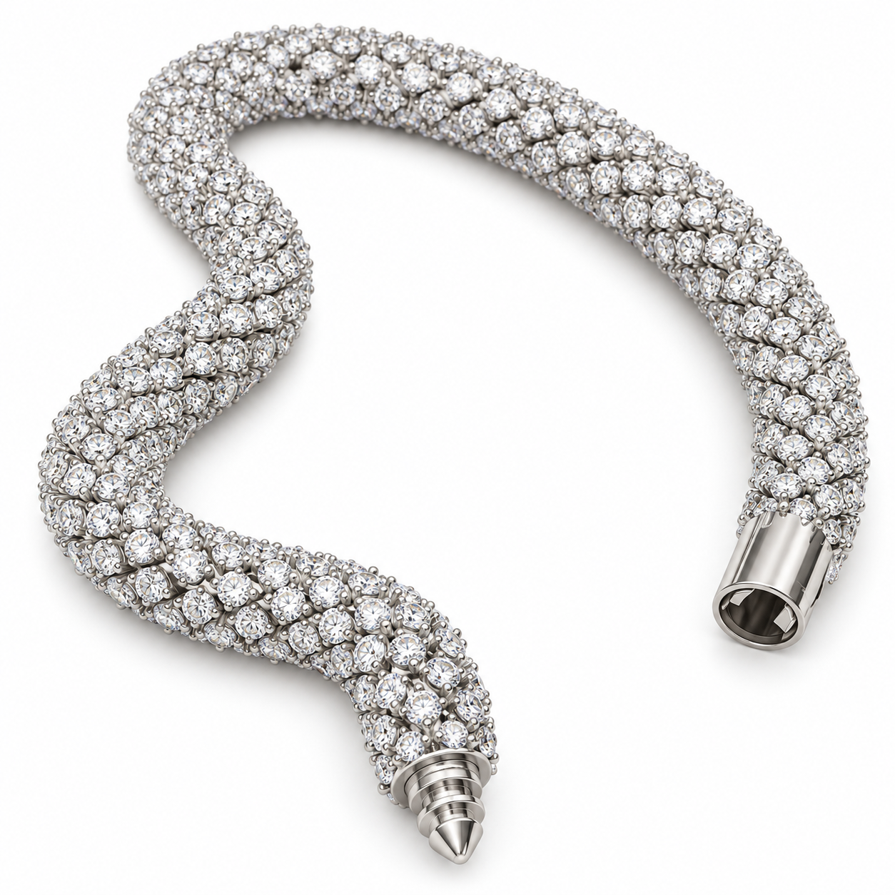 Men’s Round Stone Tubular Bracelet