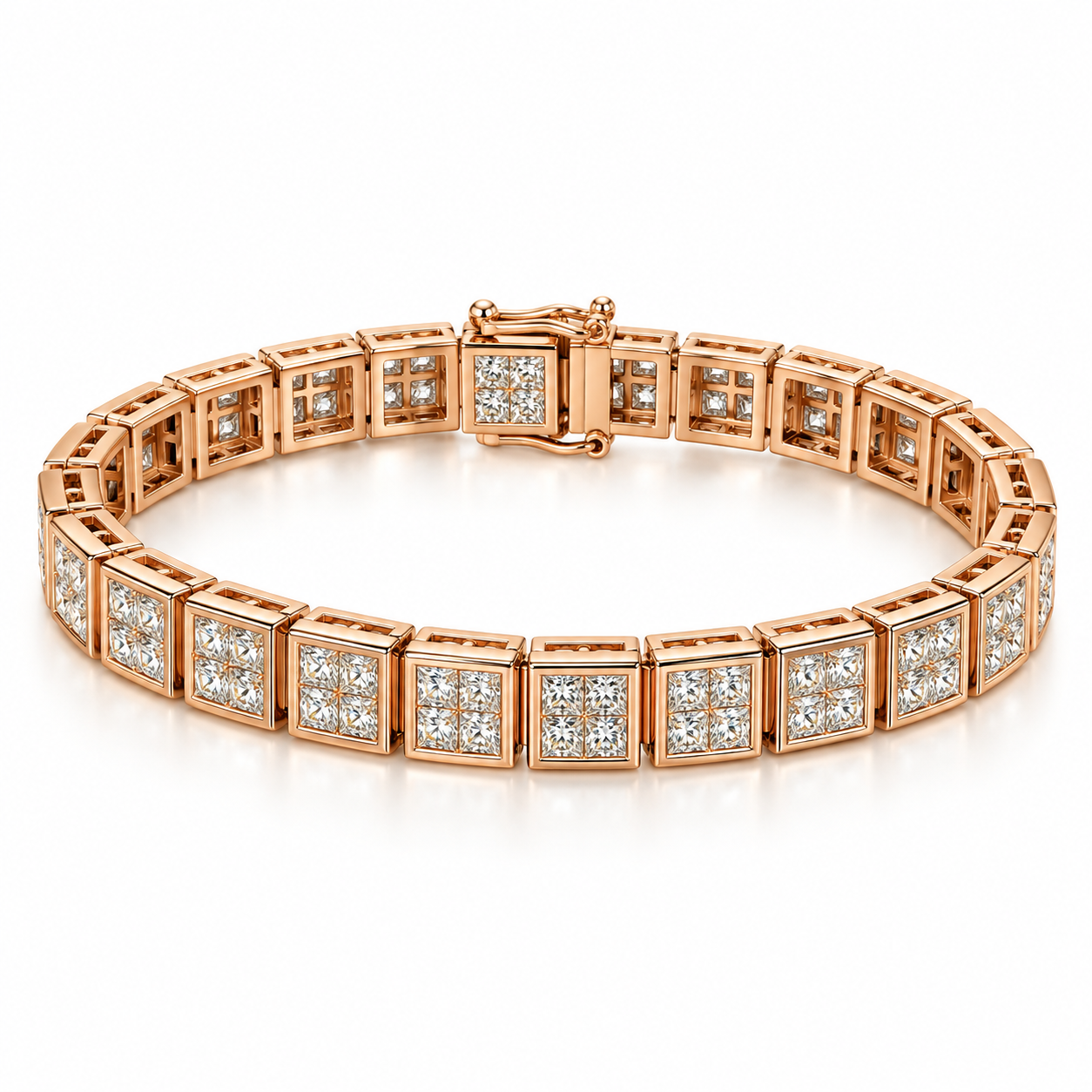 Square Cluster Link Bracelet