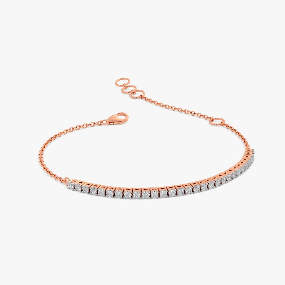 Pavé Tennis Bar Chain Bracelet
