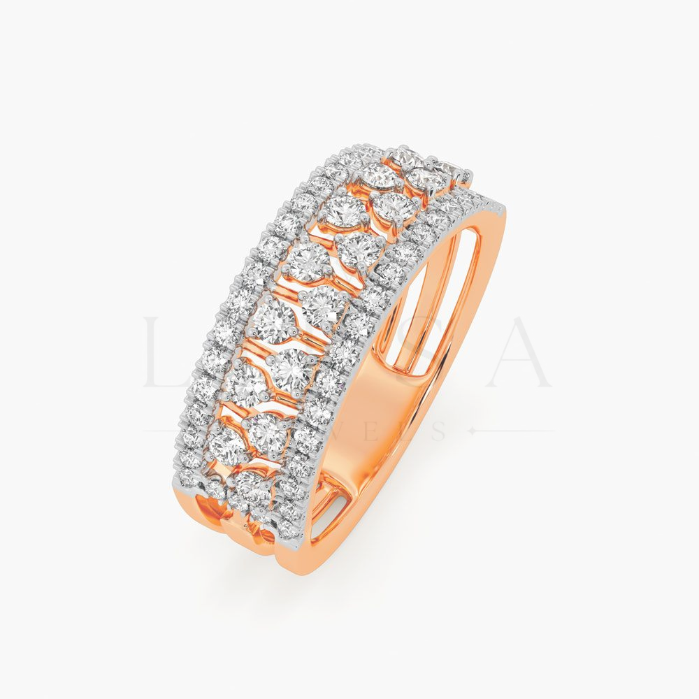Multi-Row Pavé Wide Band Ring