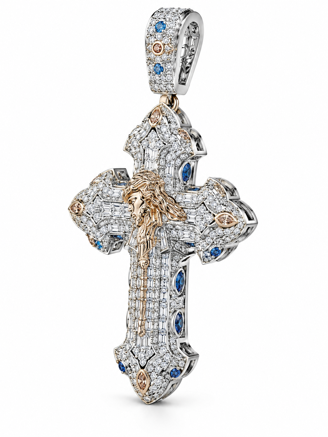 Custom Iced Out Jesus Cross Pendant | Made to Order