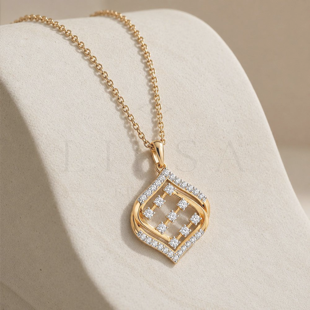 Geometric Diamond Rhombus Pendant