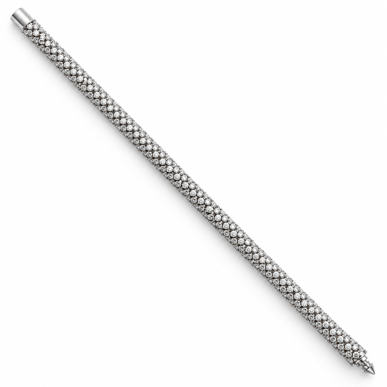 Women’s Round Stone Tubular Bracelet