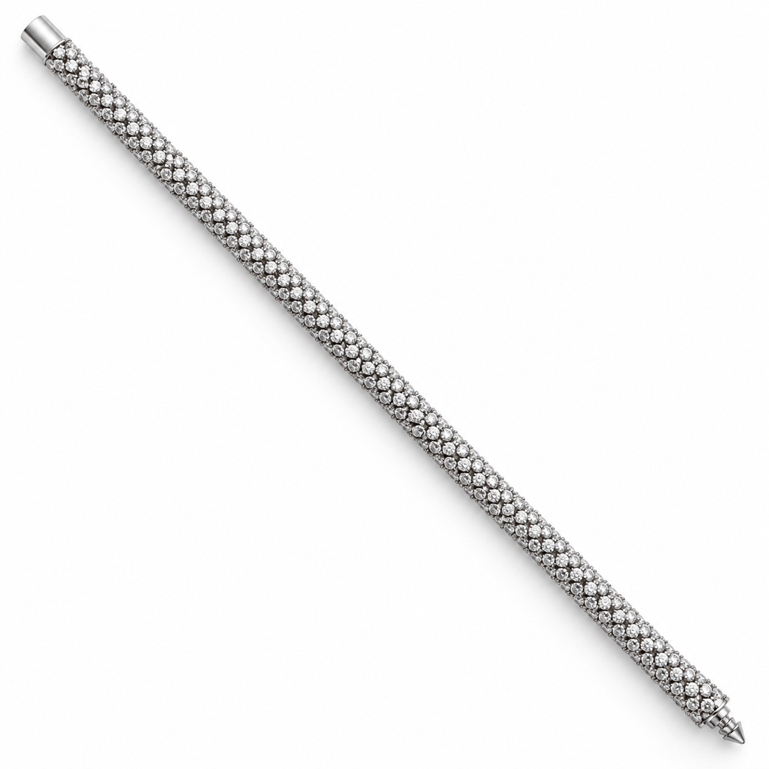 Women’s Round Stone Tubular Bracelet