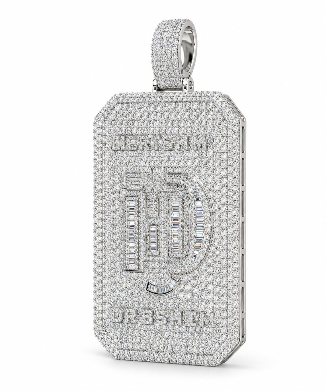 Custom Iced Out Dog Tag Pendant | Made to Order