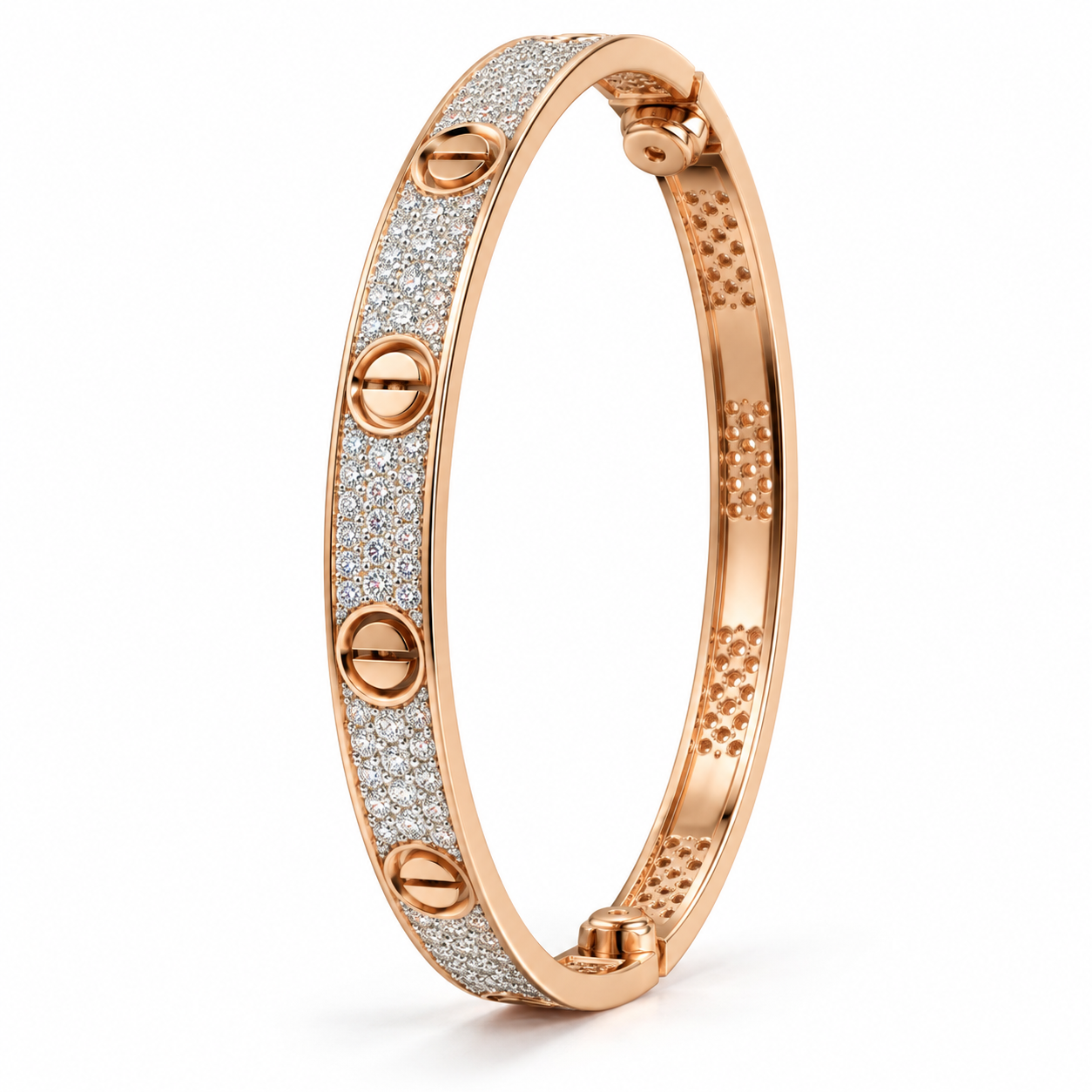 Pavé Screw Motif Bangle Bracelet