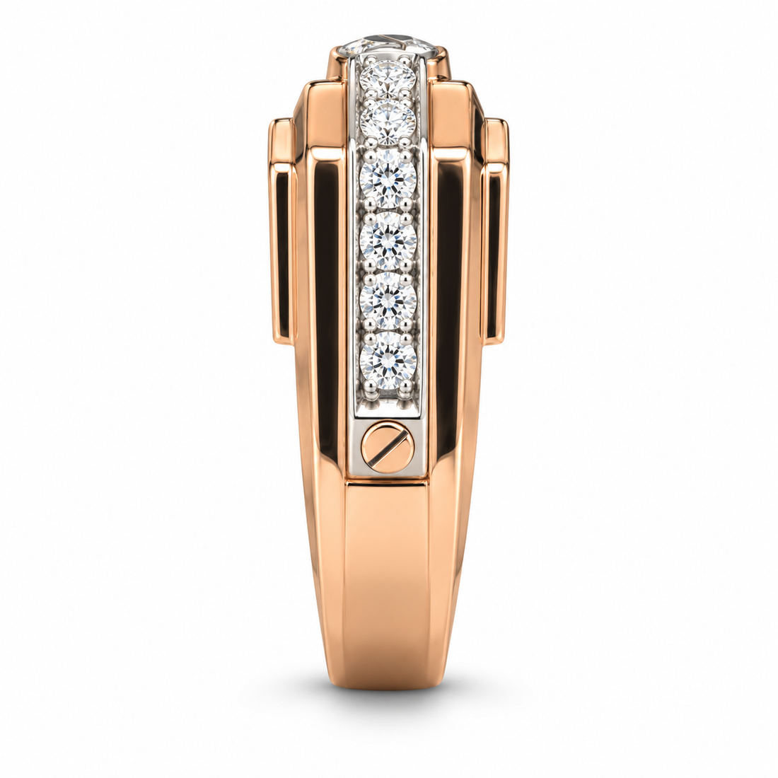 Men’s Radiant Cut Two-Tone Statement Ring
