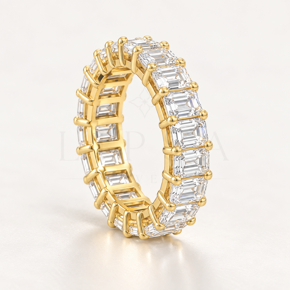 Emerald Cut Full Eternity Band Ring