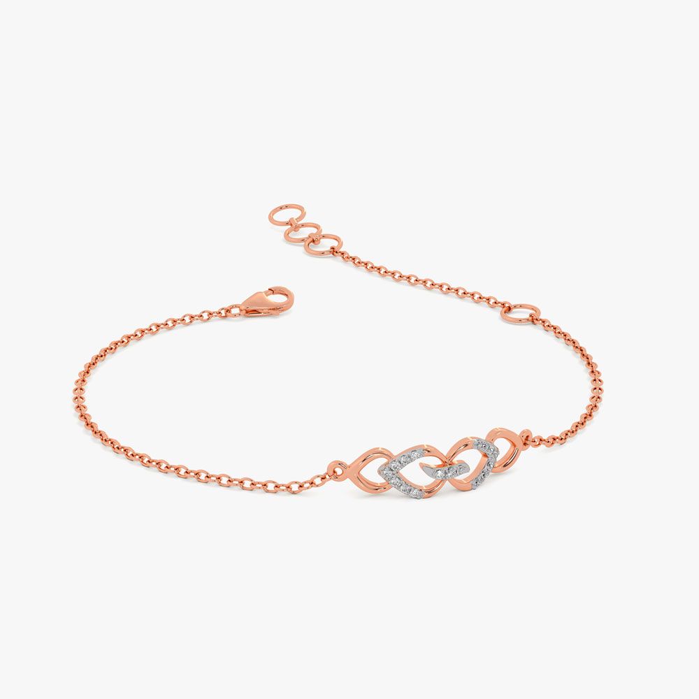 Interlocking Infinity Heart Chain Bracelet