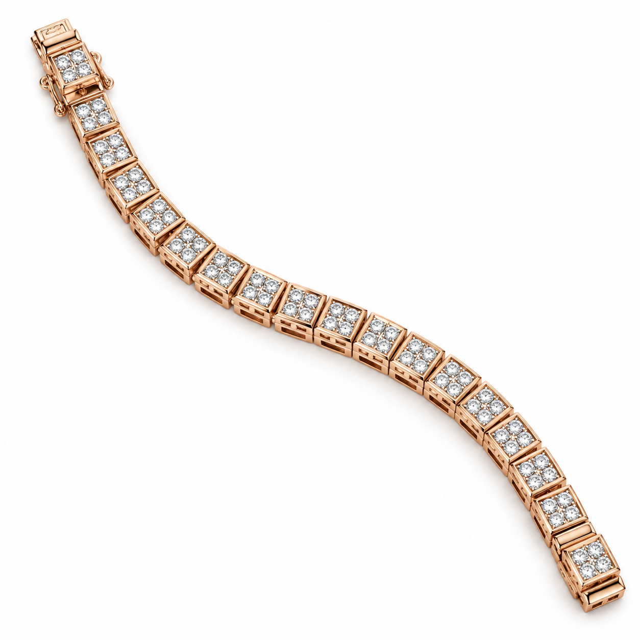Square Cluster Link Bracelet