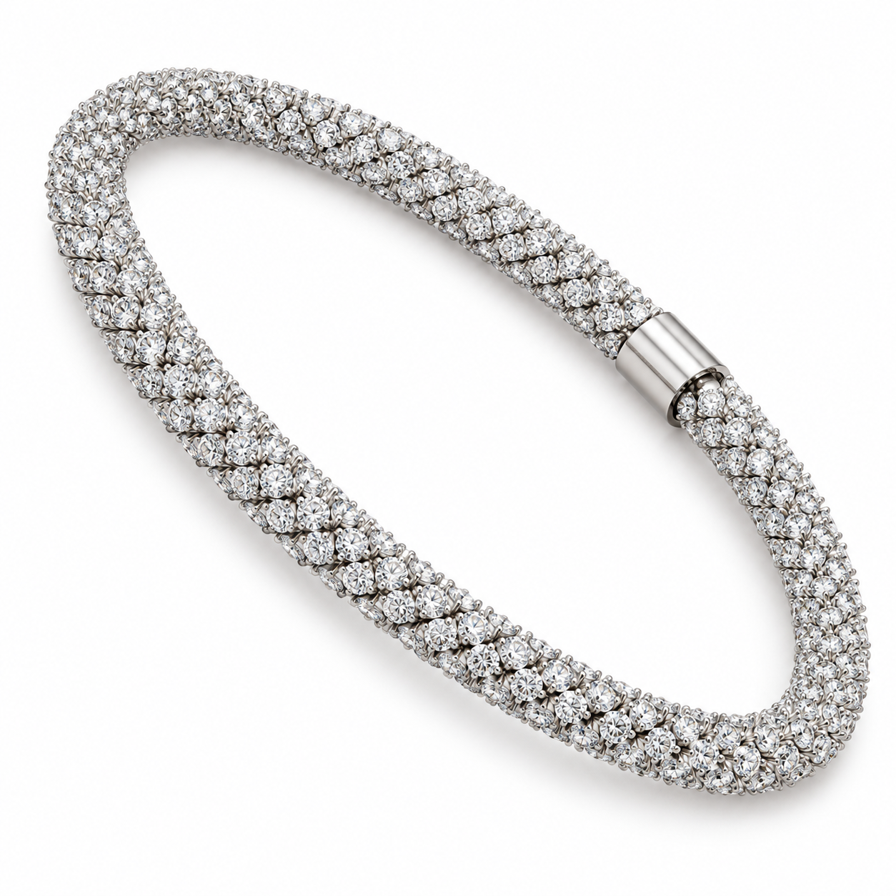 Women’s Round Stone Tubular Bracelet